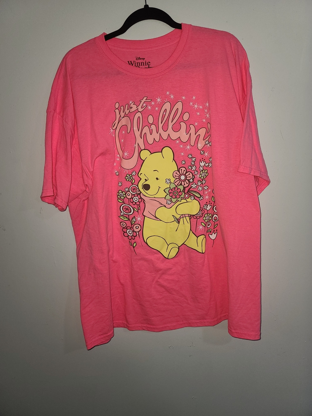 Disney Winnie the Pooh 'Just Chillin' Graphic Tee - Bright Pink & Yellow